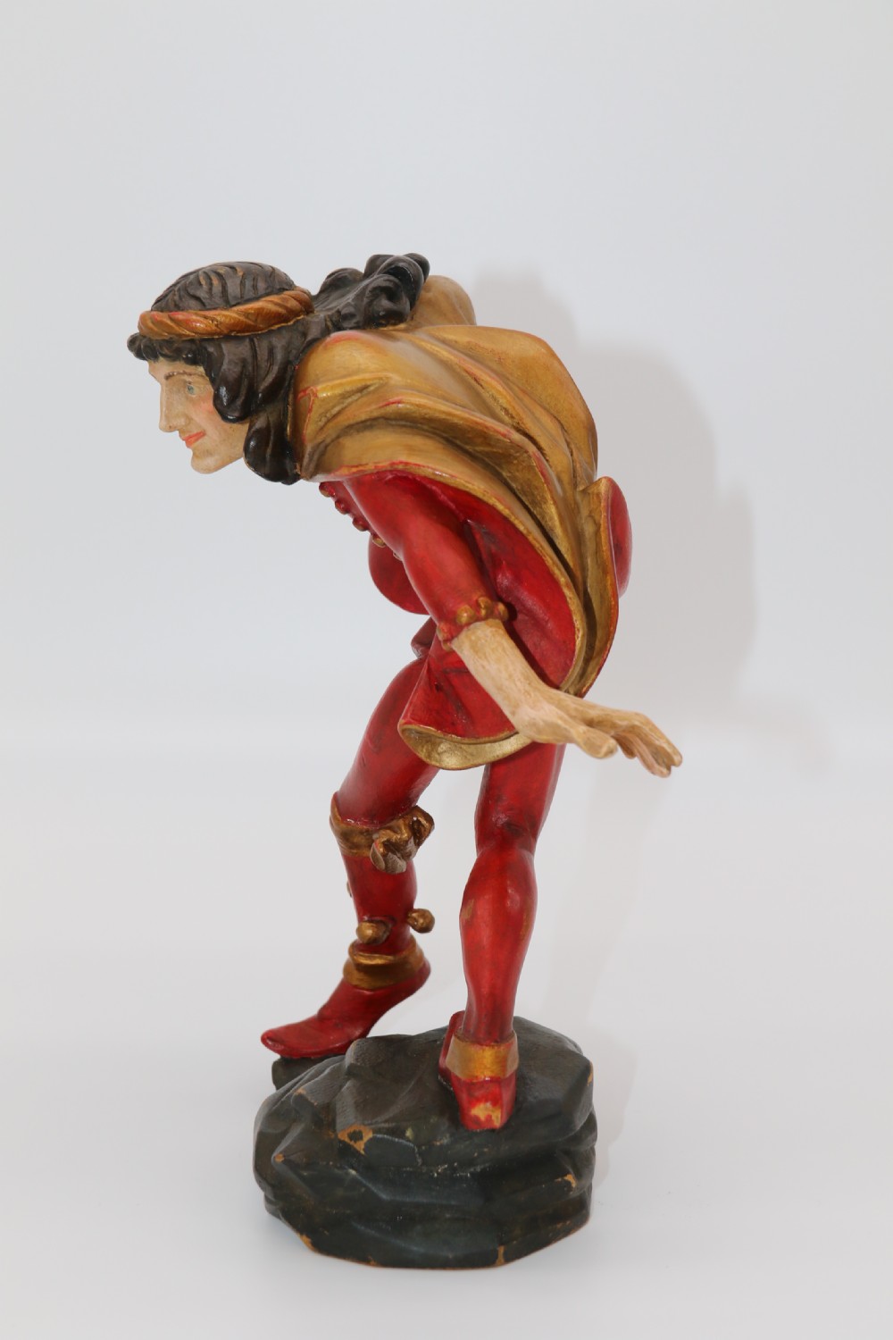 A superb pair of Black Forest carved lime wood and polychrome painted dancing jester figures View XIX