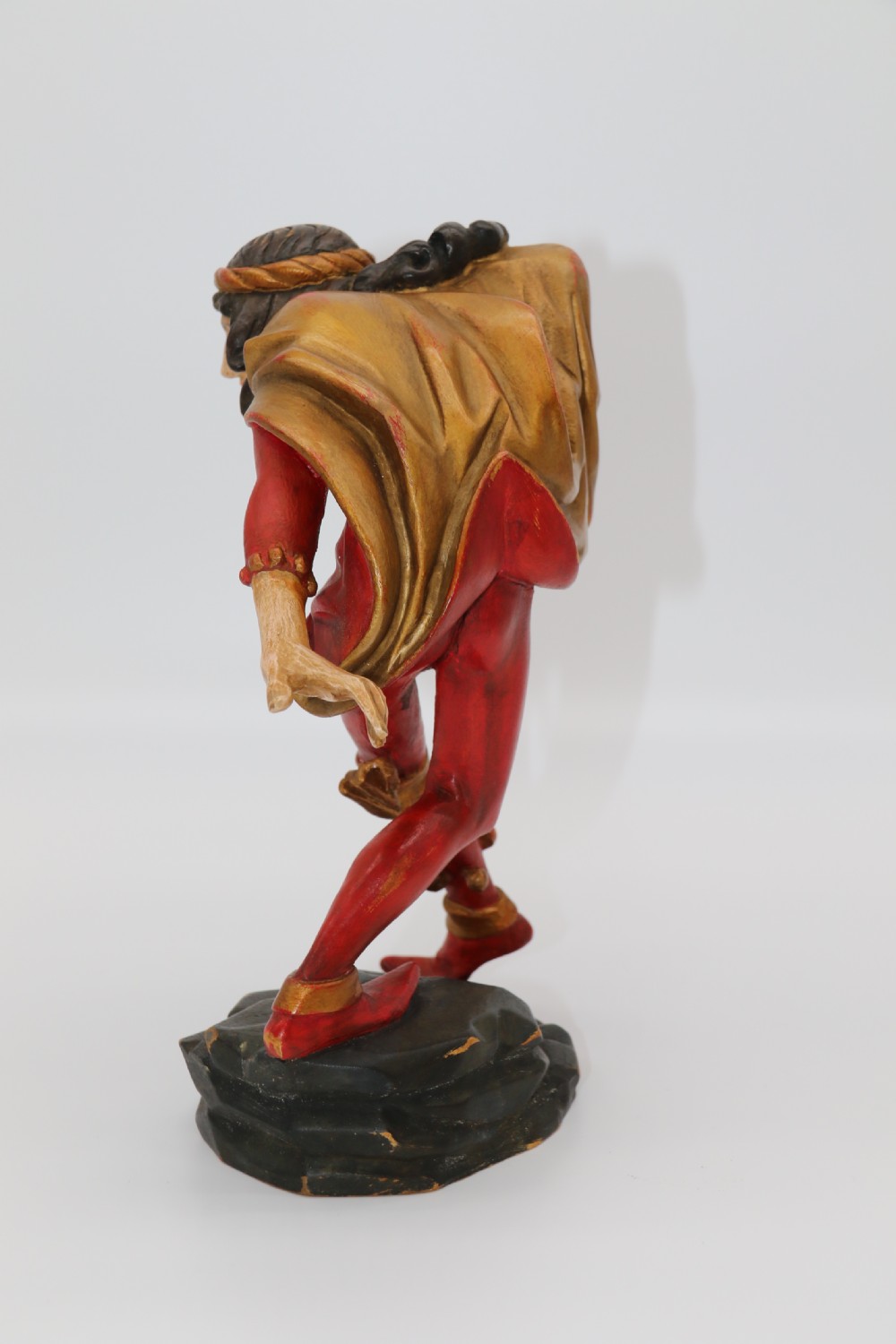A superb pair of Black Forest carved lime wood and polychrome painted dancing jester figures View XX