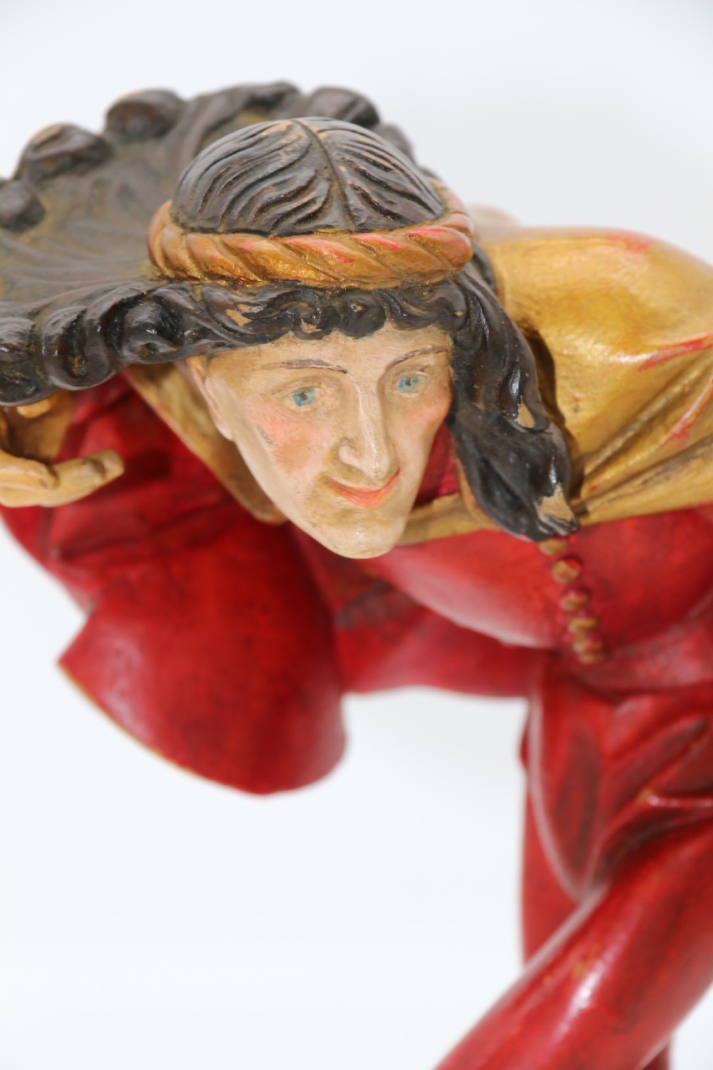 A superb pair of Black Forest carved lime wood and polychrome painted dancing jester figures View XXII