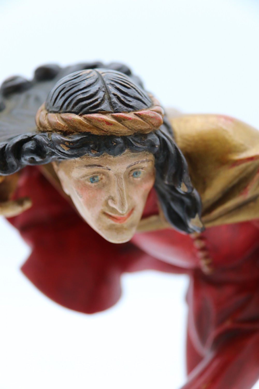 A superb pair of Black Forest carved lime wood and polychrome painted dancing jester figures View XXIV