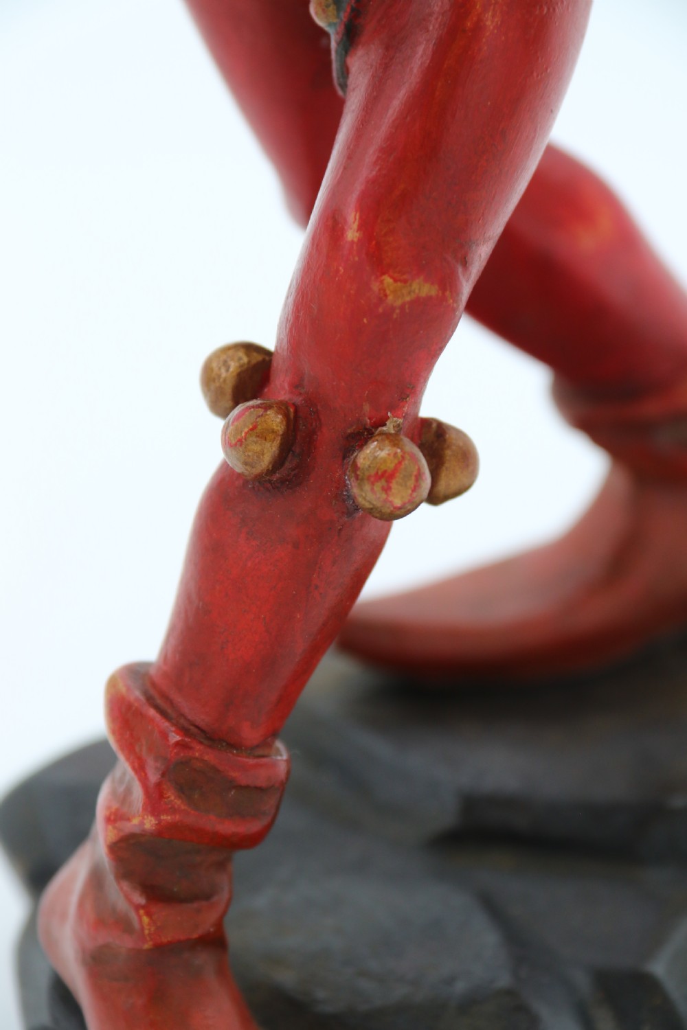 A superb pair of Black Forest carved lime wood and polychrome painted dancing jester figures View XXIX