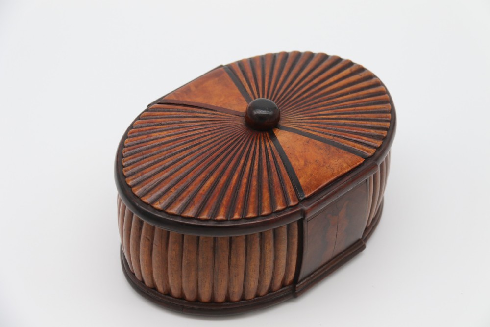 French Art Deco period oval shaped carved  wood jewel casket View IV