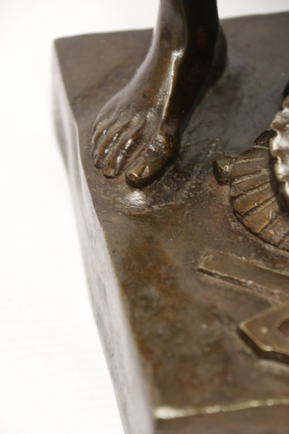 A suburb late 19th C bronze study of a semi naked blacksmith by E. L Picault View XVII