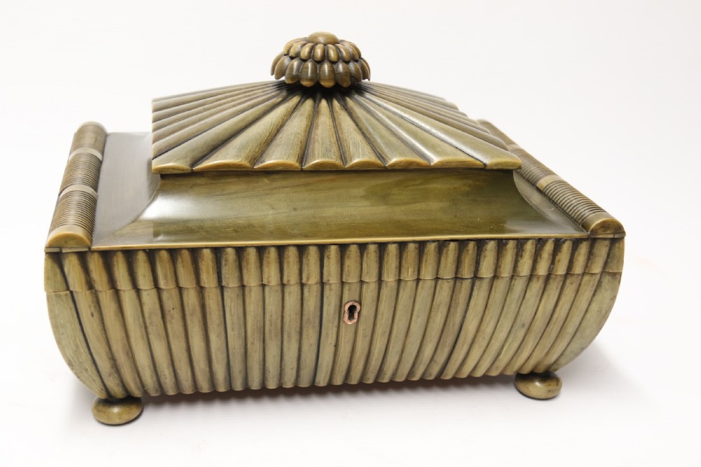 An exceptional Indian Raj period carved horn workbox, circa 1840 View IV