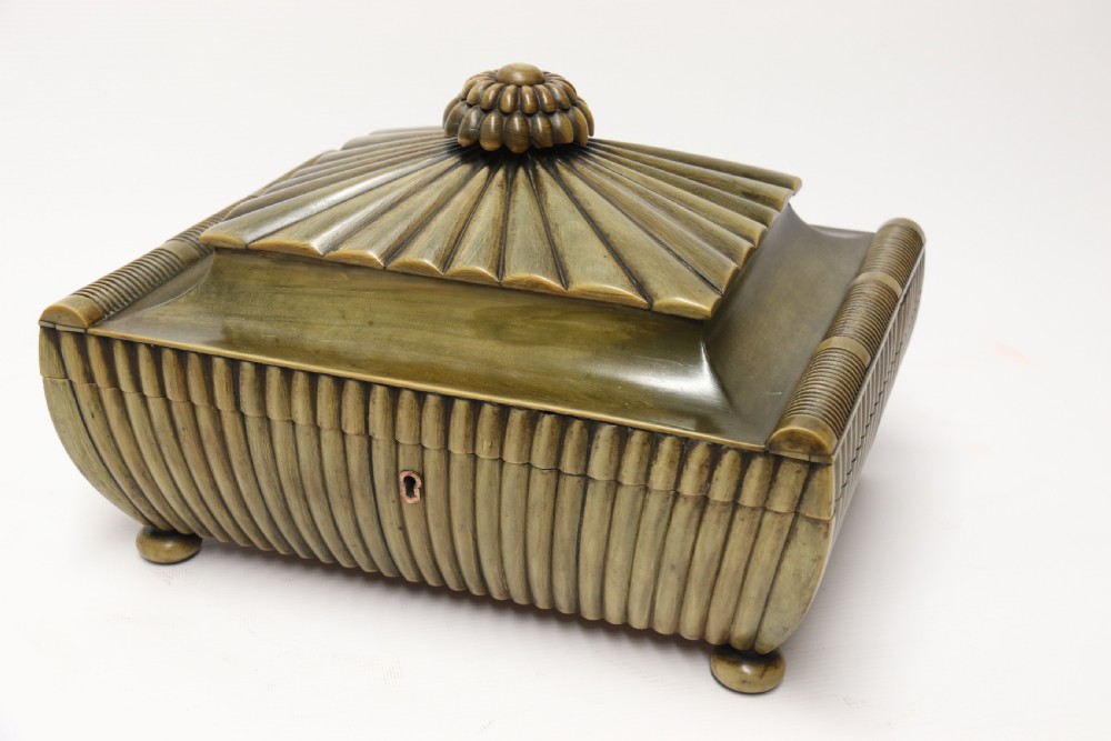 An exceptional Indian Raj period carved horn workbox, circa 1840 View VI