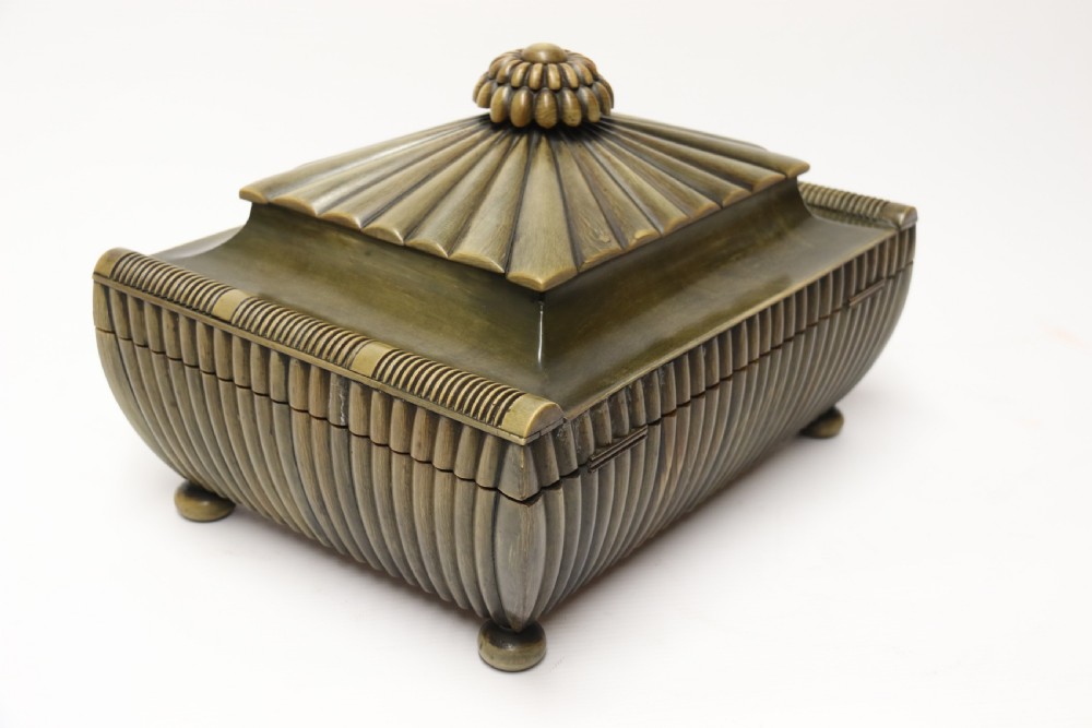 An exceptional Indian Raj period carved horn workbox, circa 1840 View VII