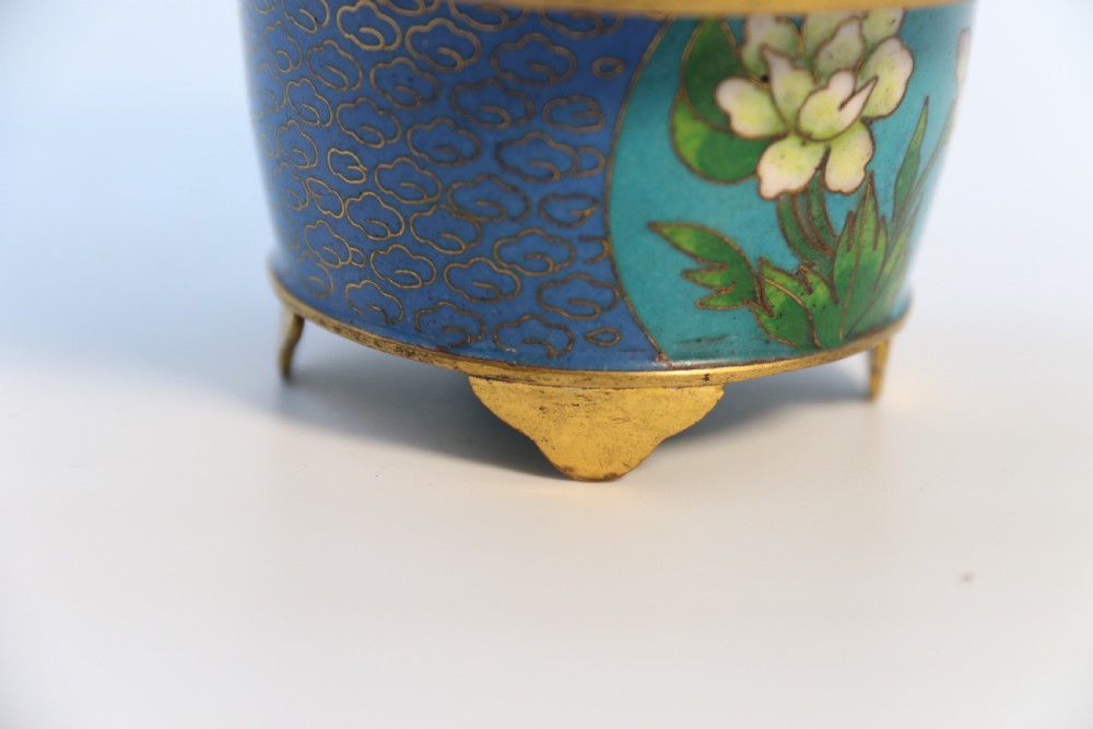 A very fine Chinese carved hardstone and cloisonne study of a flowering bonsai tree, circa 1920 View XXIII