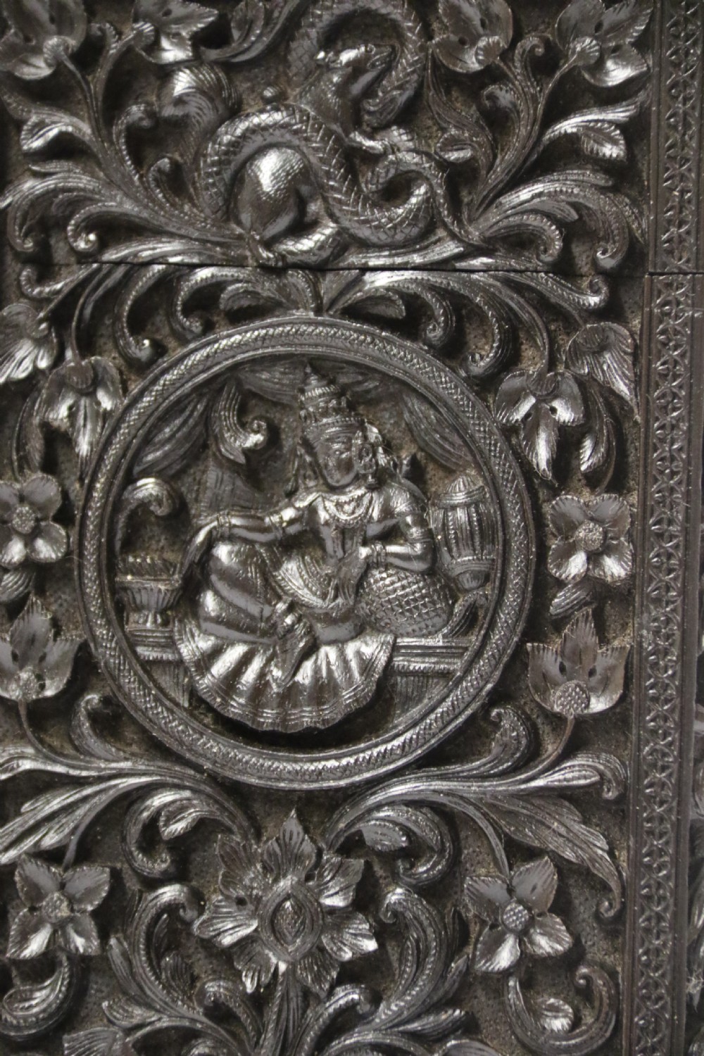 An exceptional Indian Raj period carved ebony calling card case, circa 1860 View X