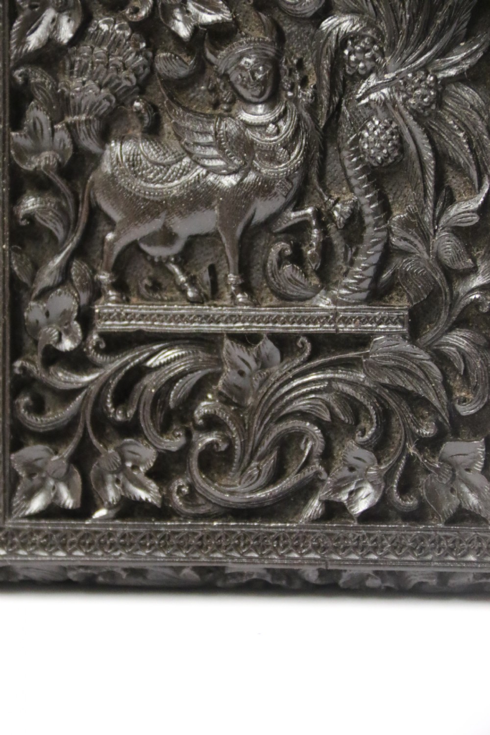 An exceptional Indian Raj period carved ebony calling card case, circa 1860 View XVII