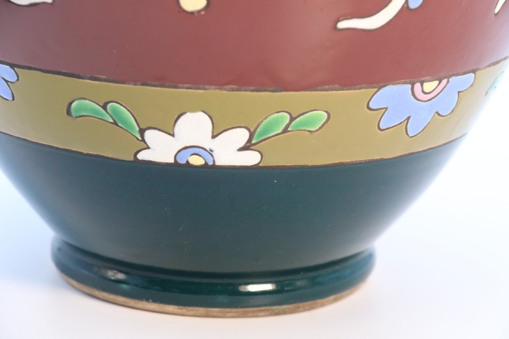 A large Japanese pottery vase with bold enamelled decoration, circa 1910 View XIII