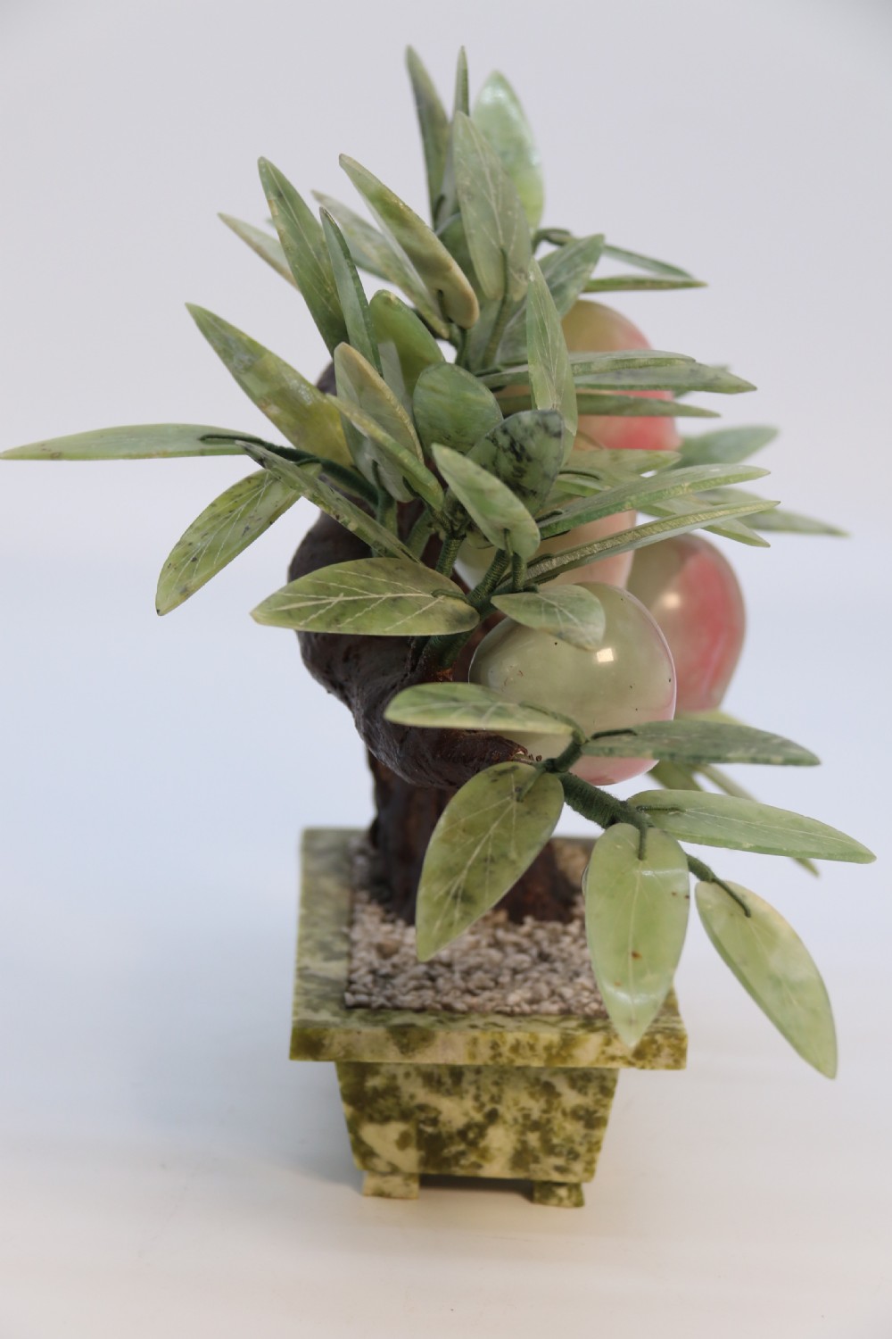 A rare Chinese large hardstone study of a fruiting peach bonsai tree, circa1930

 View V
