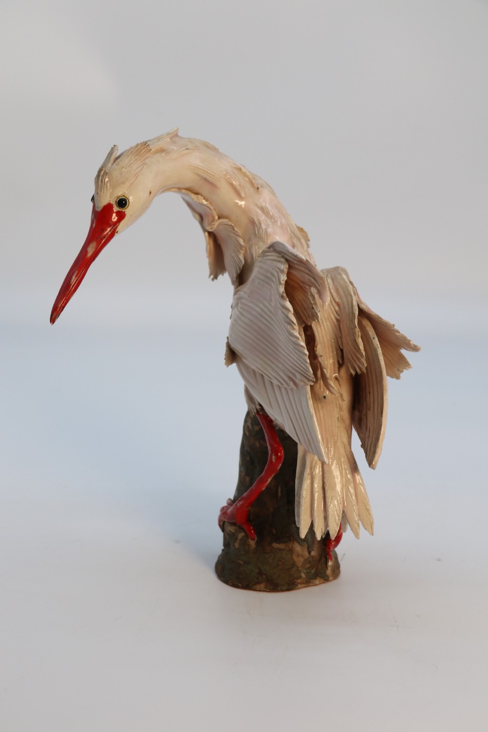 A superb pair of 19th century Meiji period Japanese hand made pottery storks, circa 1900

 View V