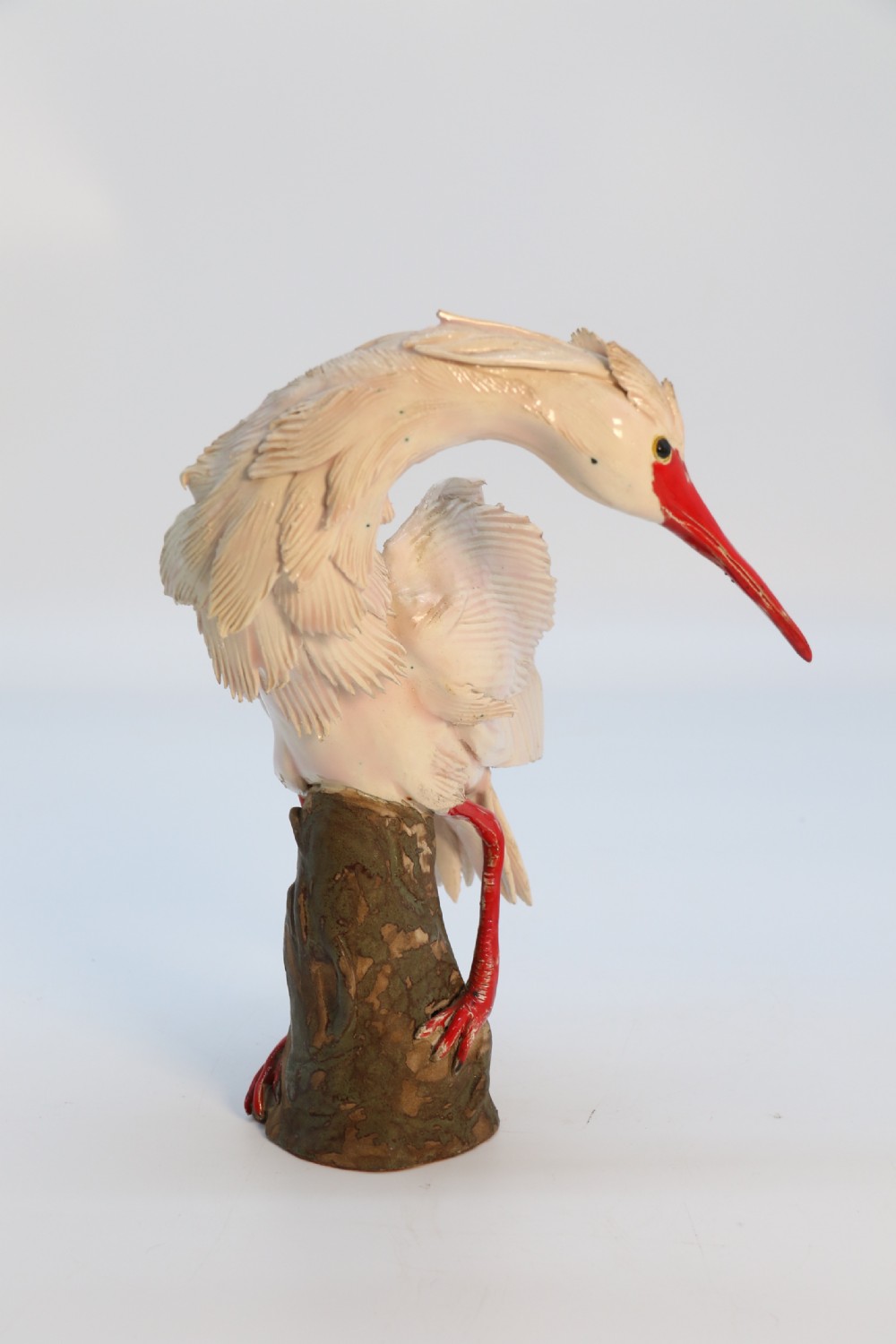 A superb pair of 19th century Meiji period Japanese hand made pottery storks, circa 1900

 View X