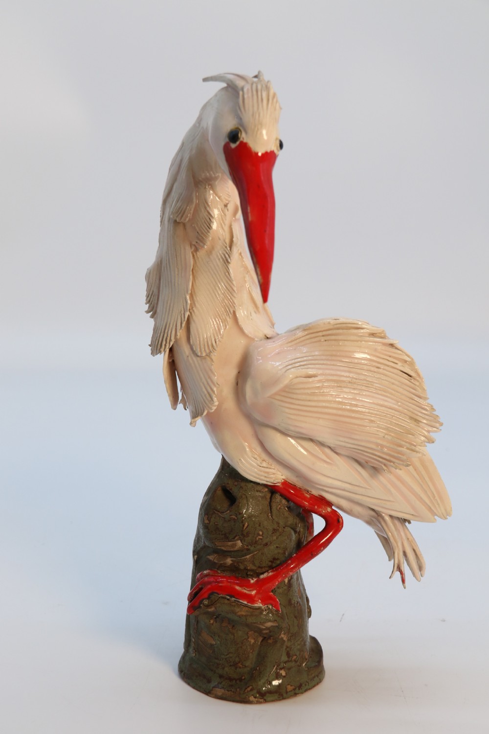 A superb pair of 19th century Meiji period Japanese hand made pottery storks, circa 1900

 View XII