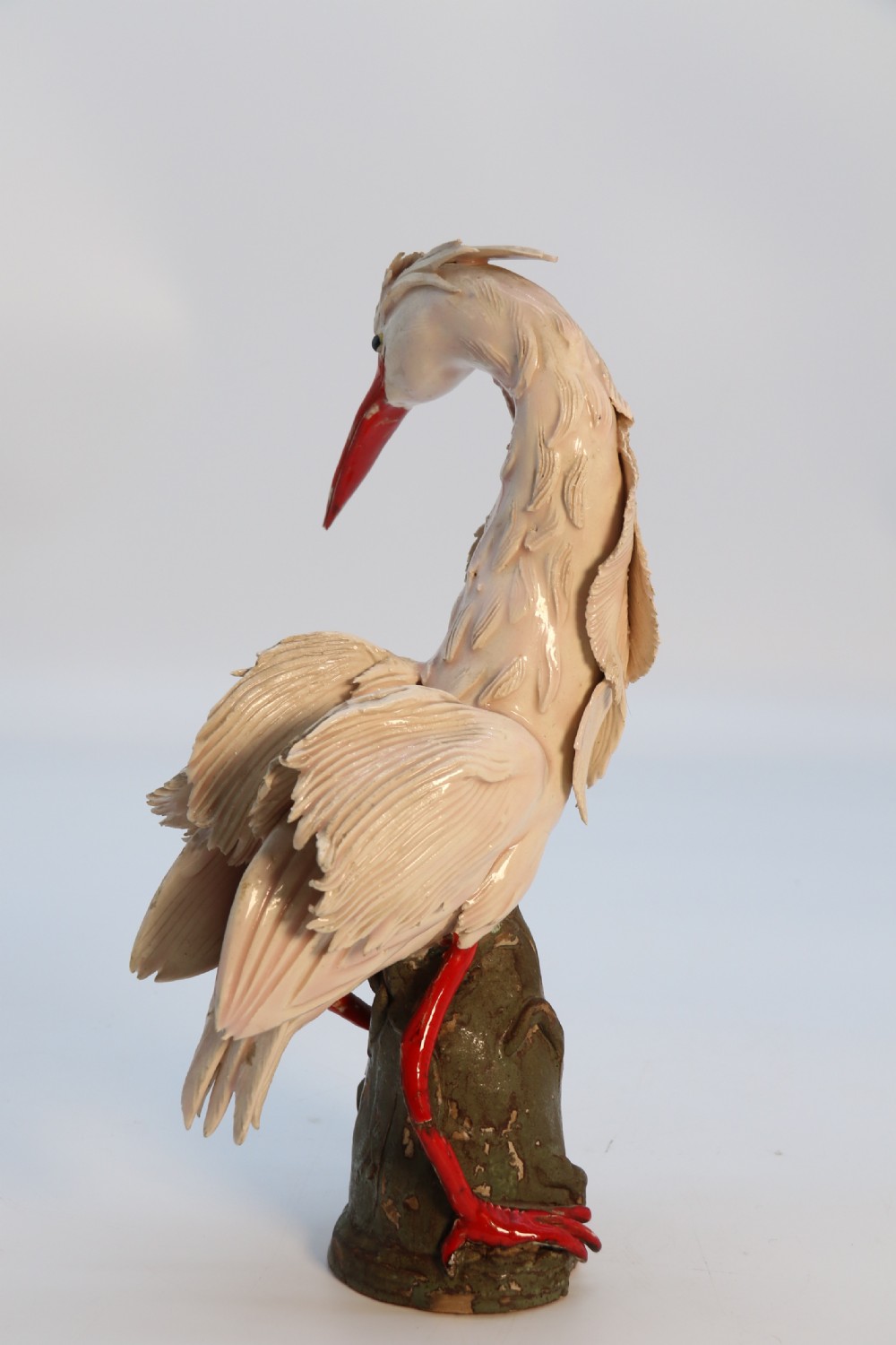 A superb pair of 19th century Meiji period Japanese hand made pottery storks, circa 1900

 View XVI