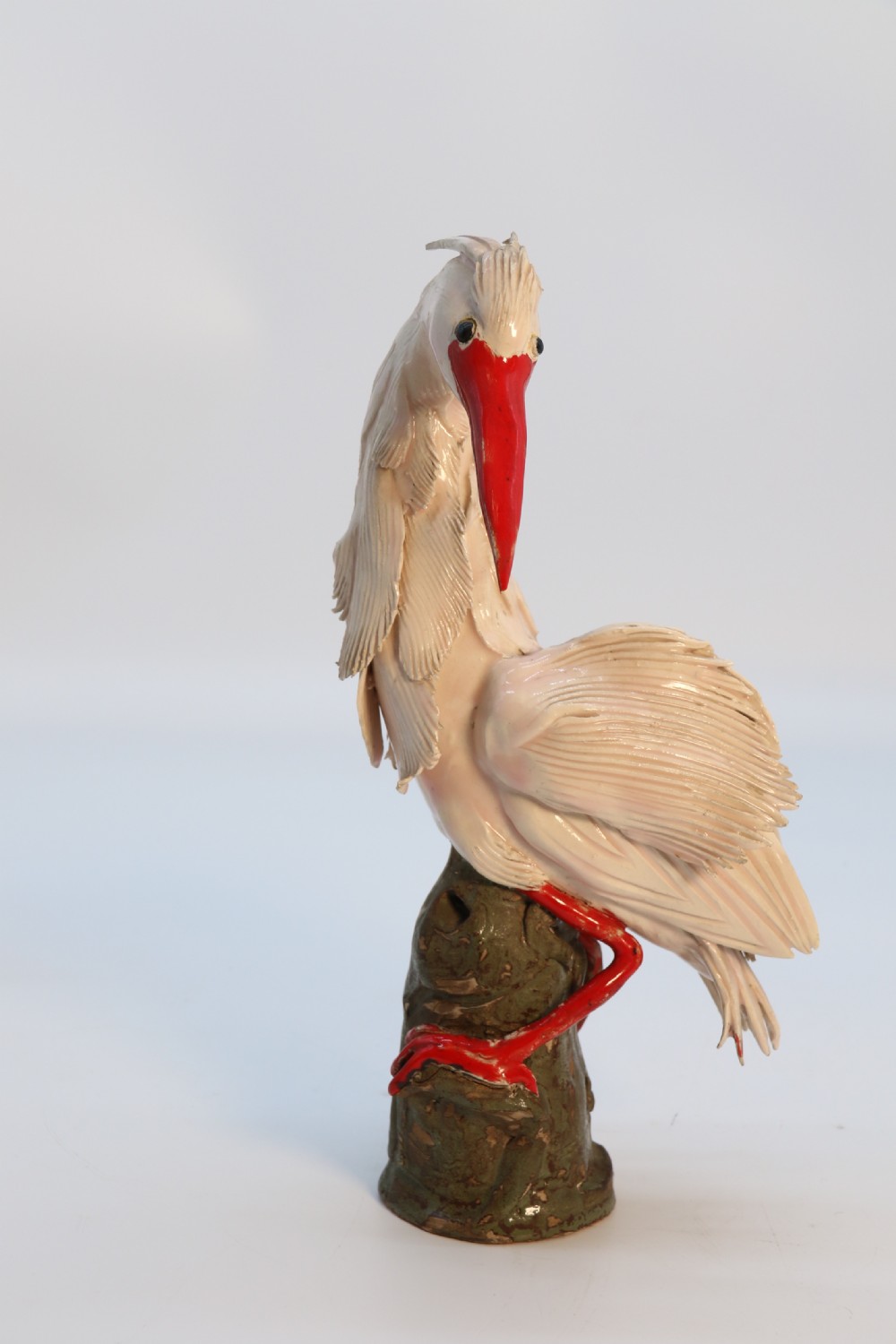 A superb pair of 19th century Meiji period Japanese hand made pottery storks, circa 1900

 View XX