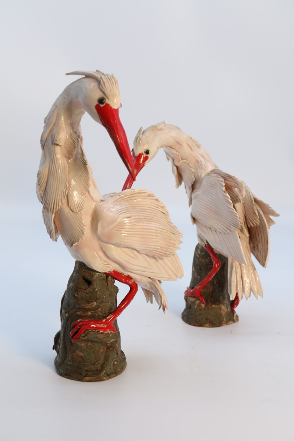 A superb pair of 19th century Meiji period Japanese hand made pottery storks, circa 1900

 View XXI