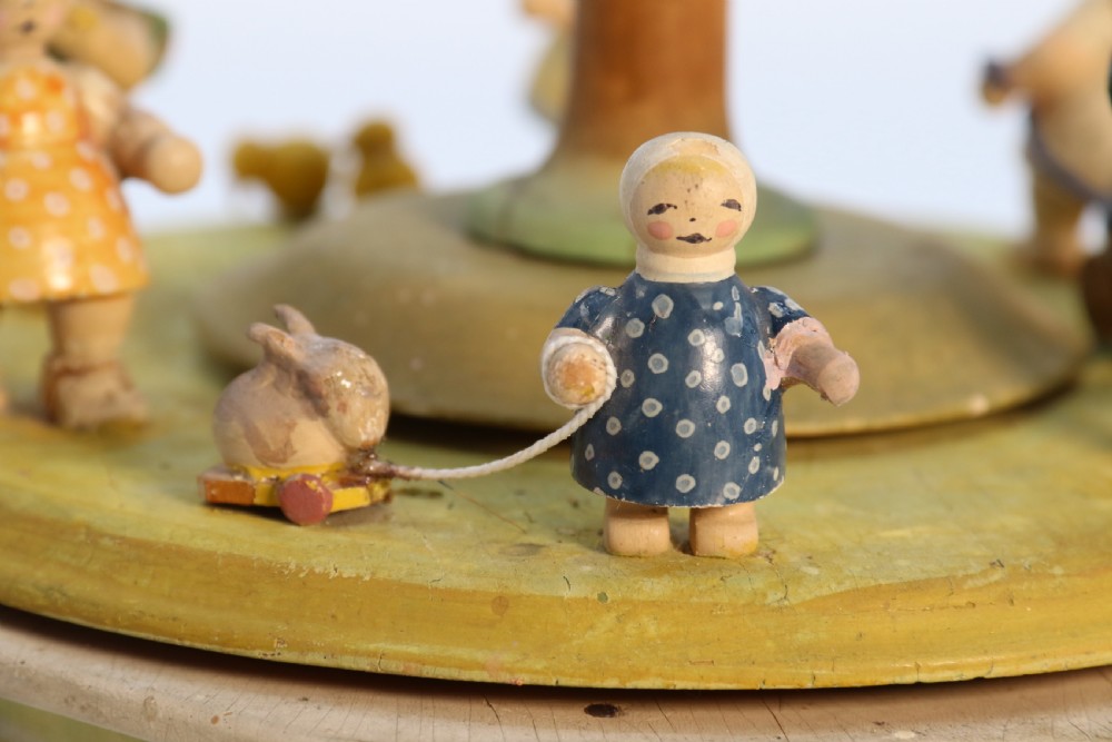 A rare Swiss musical automaton novelty nursery merry go round. View XIV