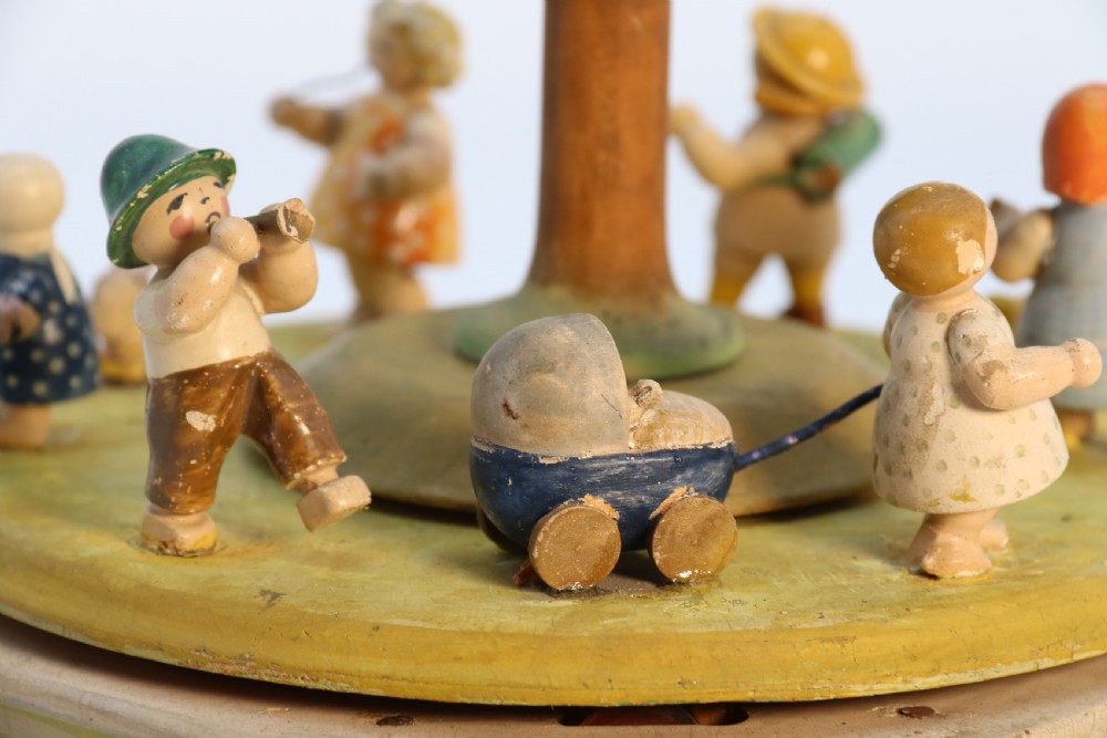 A rare Swiss musical automaton novelty nursery merry go round. View XV