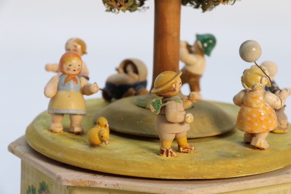 A rare Swiss musical automaton novelty nursery merry go round. View XXI
