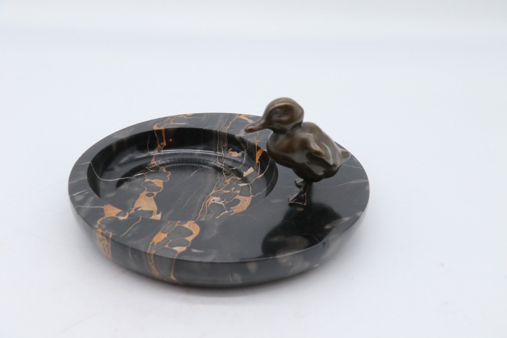 A most pleasing 1930s marble and bronze mounted bowl or desk tidy.
 View IV