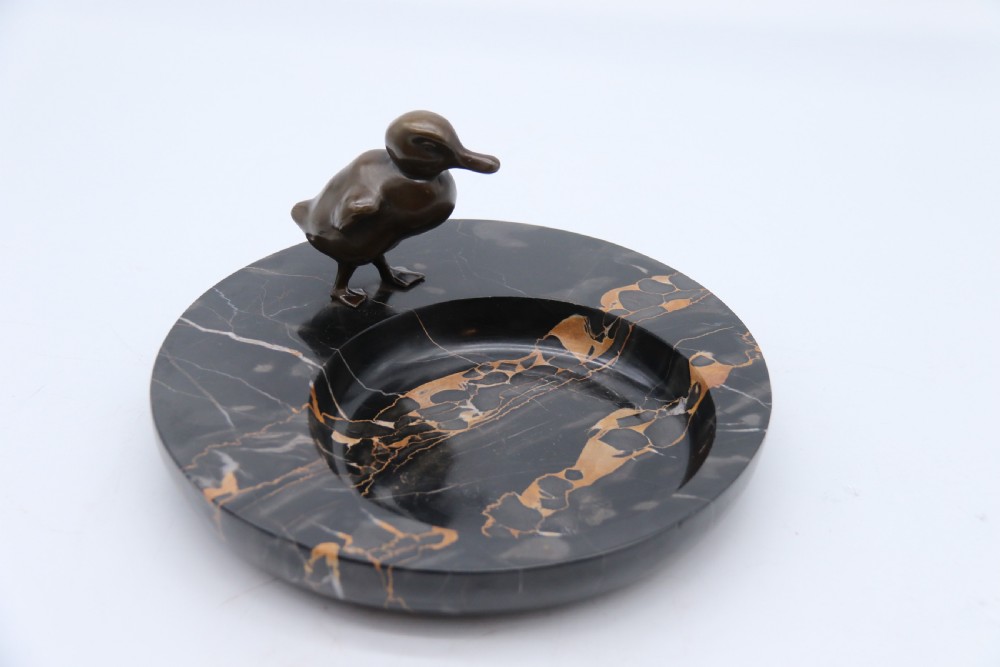 A most pleasing 1930s marble and bronze mounted bowl or desk tidy.
 View XVI