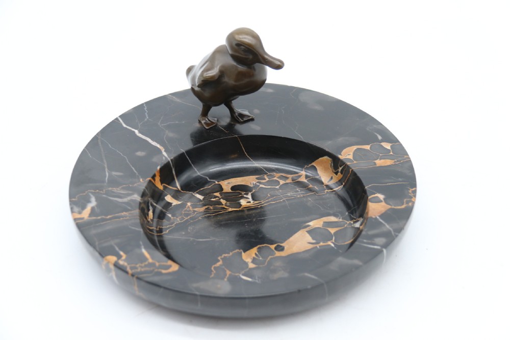 A most pleasing 1930s marble and bronze mounted bowl or desk tidy.
 View XVIII