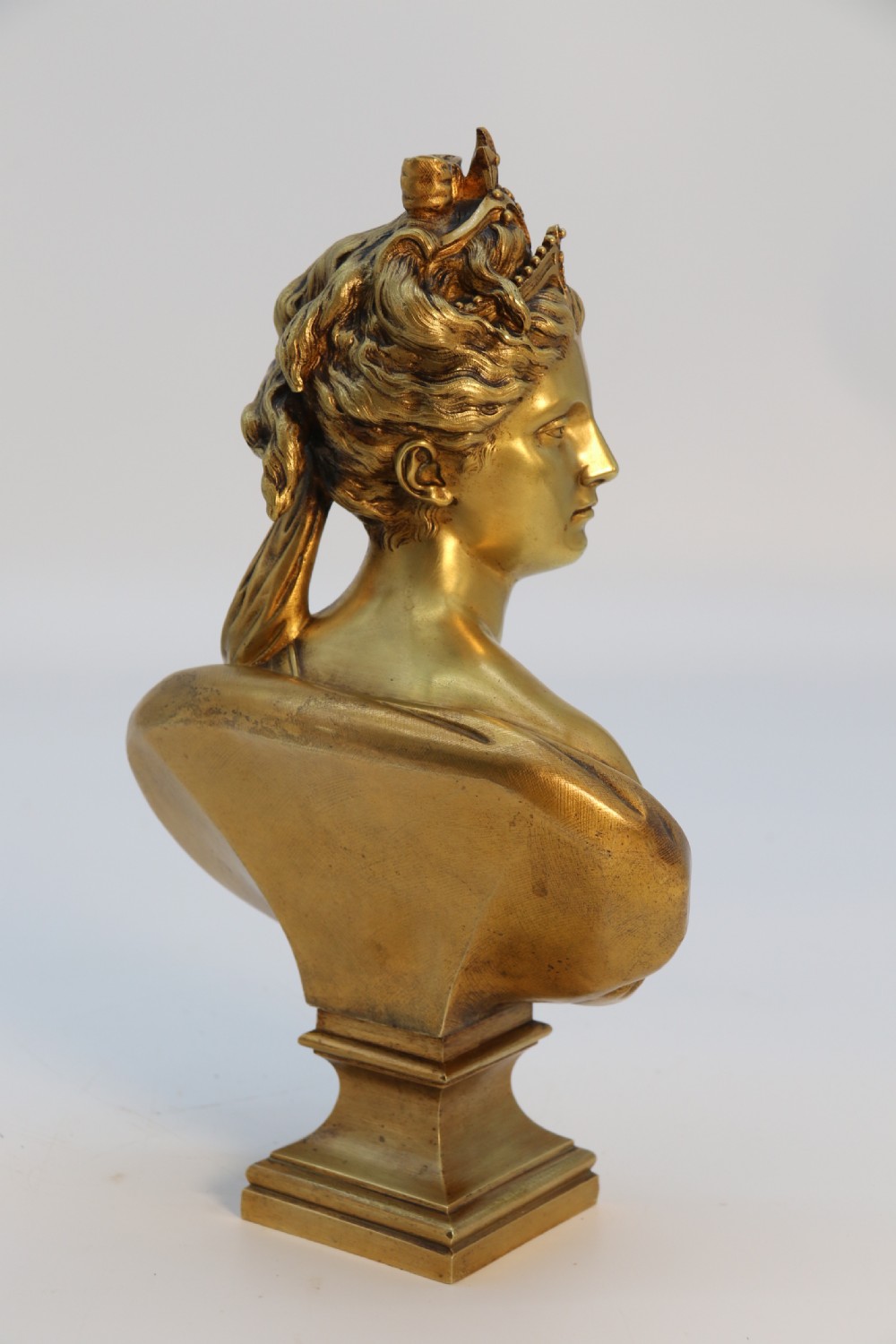 A Superb 19th century gilt bronze bust of Diana the Huntress after Jean Antoine Houdon (1741 – 1828) View VII