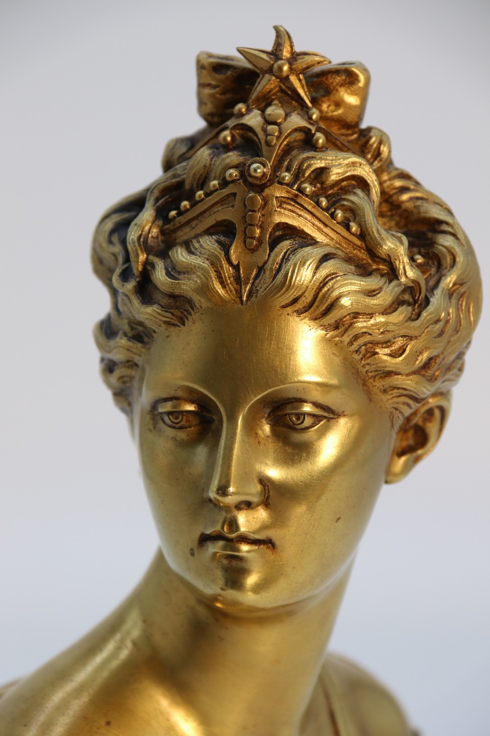 A Superb 19th century gilt bronze bust of Diana the Huntress after Jean Antoine Houdon (1741 – 1828) View XI