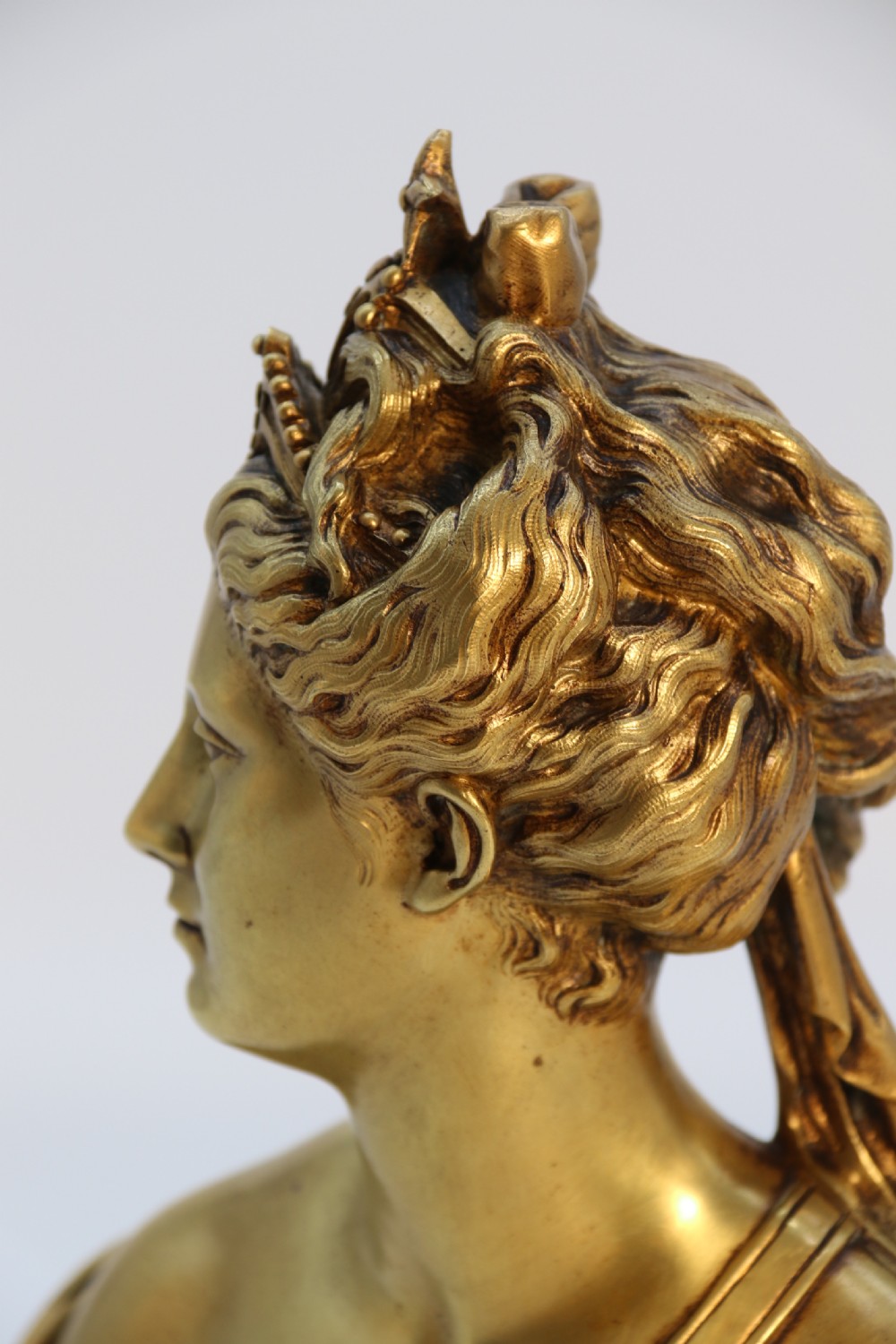 A Superb 19th century gilt bronze bust of Diana the Huntress after Jean Antoine Houdon (1741 – 1828) View XII