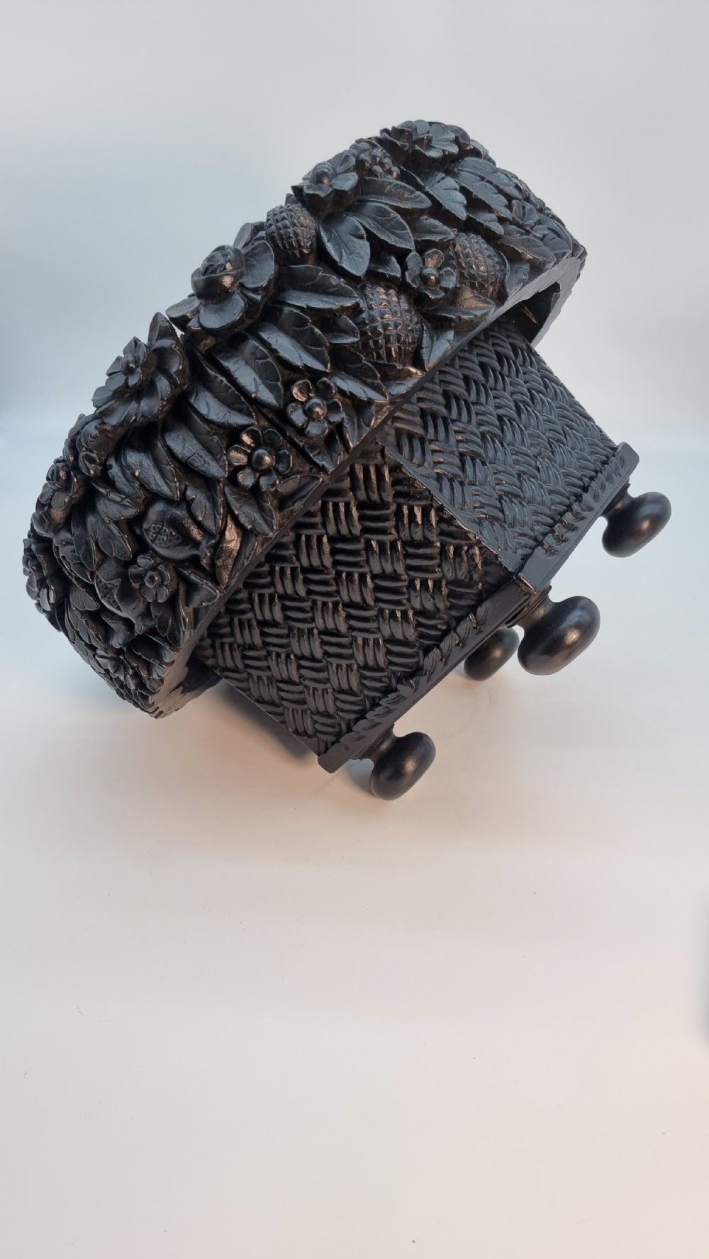 A very rare Anglo Indian Raj period carved solid ebony table centre piece/jardinière View XIII