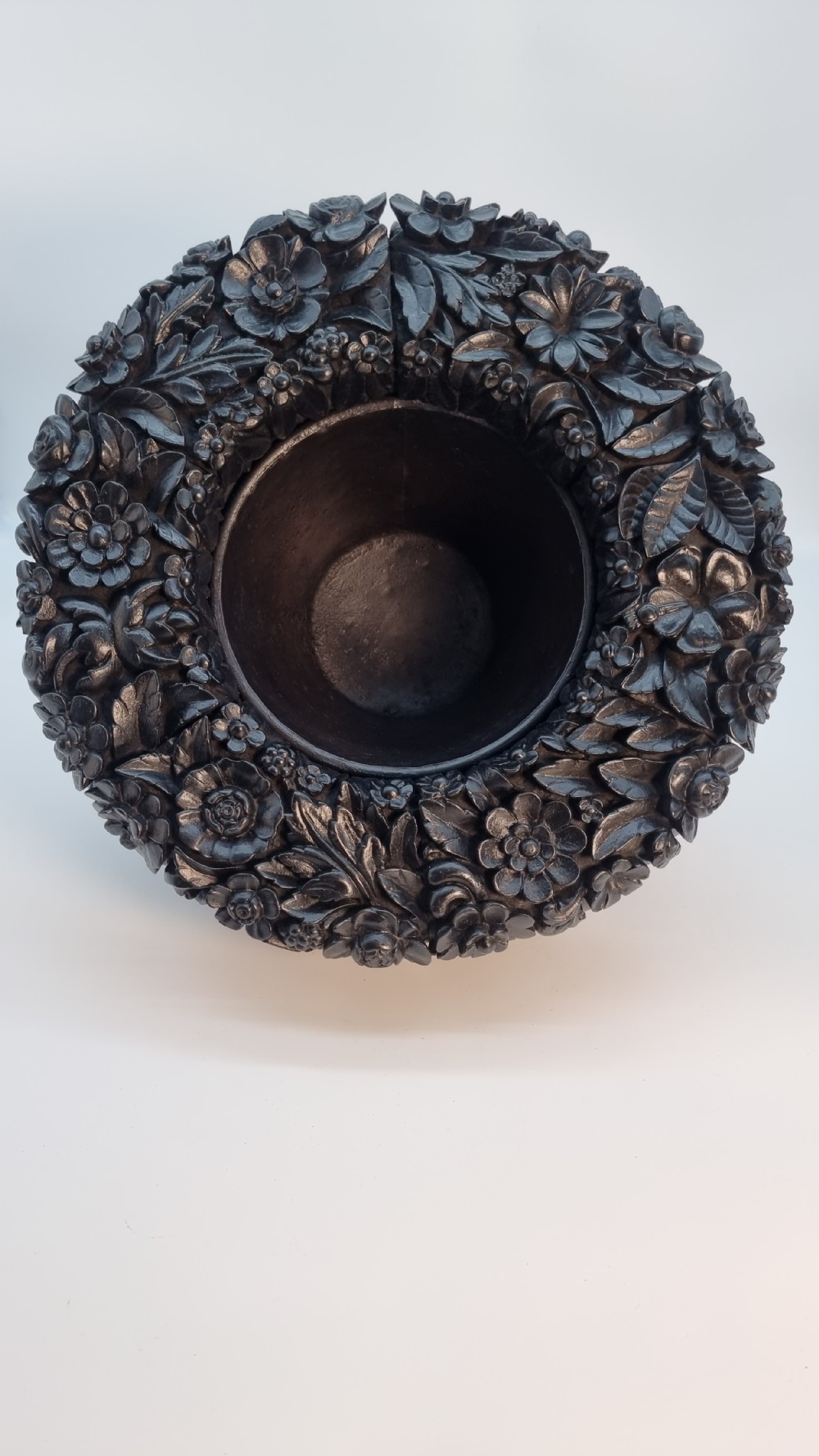 A very rare Anglo Indian Raj period carved solid ebony table centre piece/jardinière View XIV