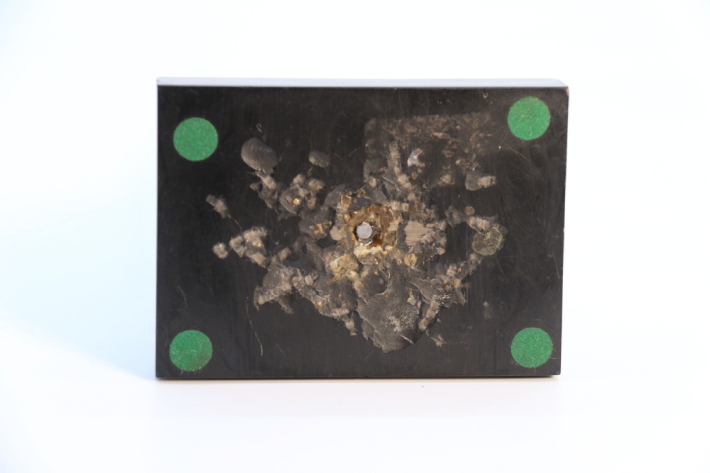A fine 19th century Derbyshire black slate and specimen marbles obelisk with thermometer

 View XV