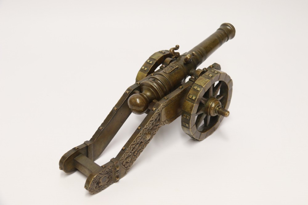 A 19th century French bronze model cannon. View V