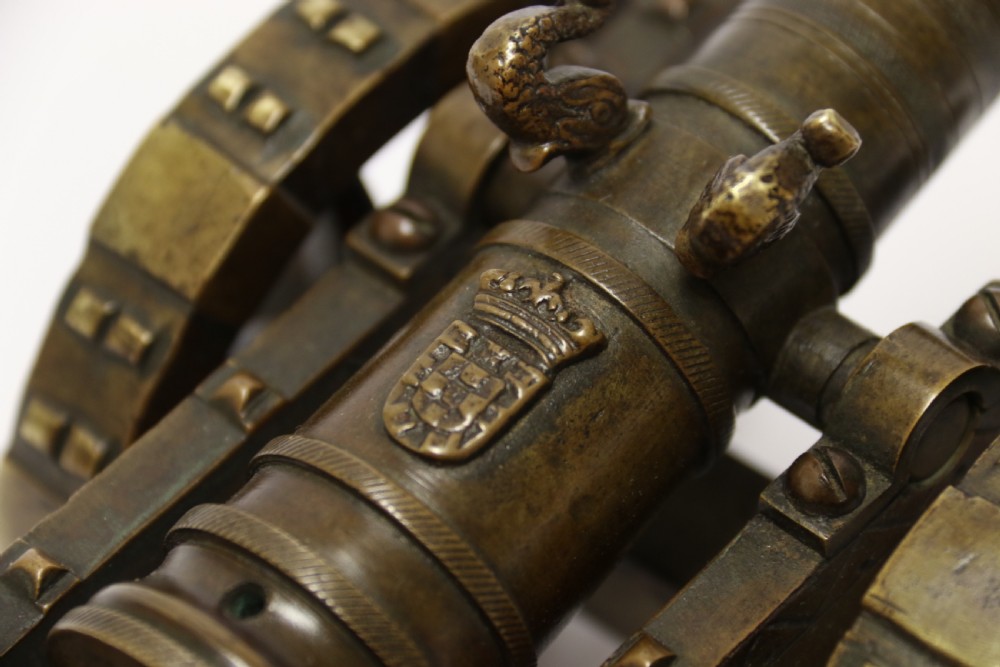 A 19th century French bronze model cannon. View VII