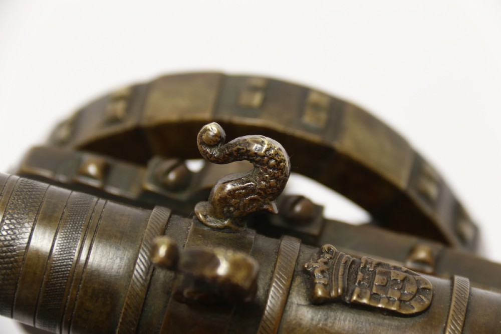 A 19th century French bronze model cannon. View IX