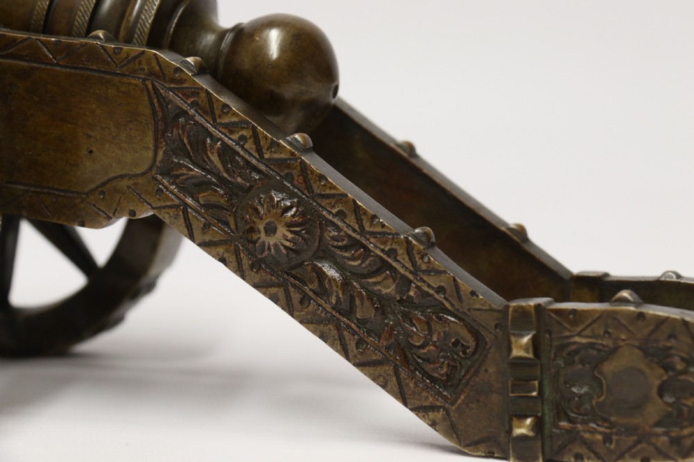 A 19th century French bronze model cannon. View XI