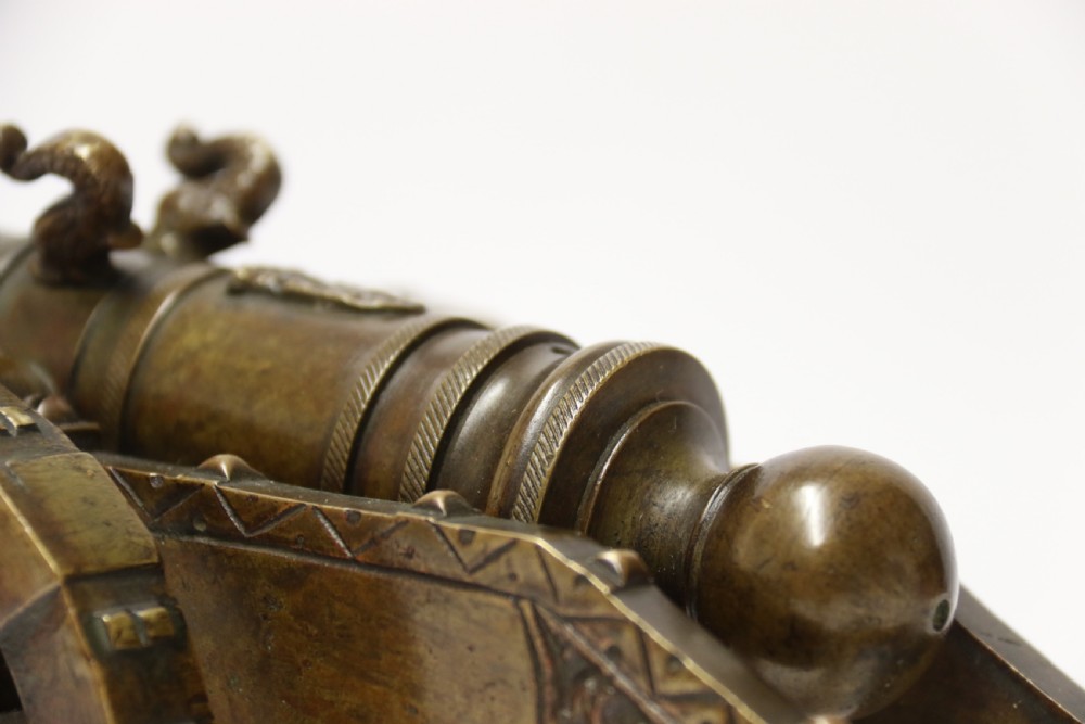 A 19th century French bronze model cannon. View XVII