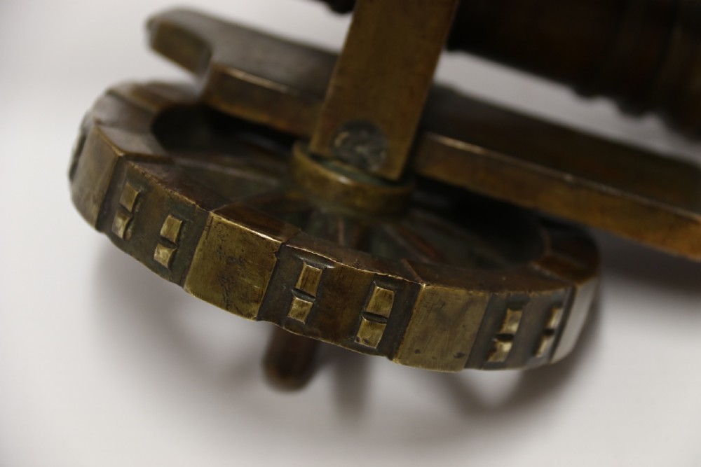 A 19th century French bronze model cannon. View XX