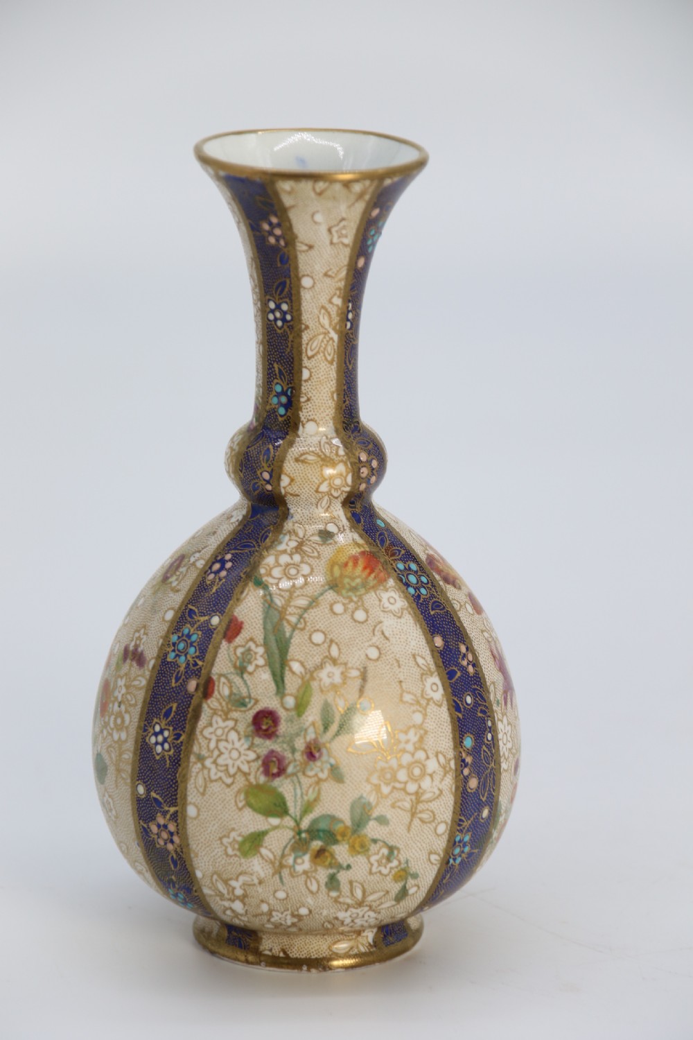A pair of early Carlton Ware enamelled and gilt floral vases, circa 1900 View IX