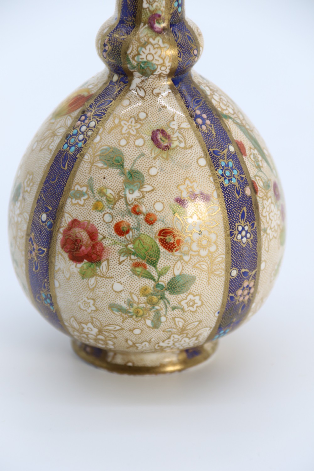 A pair of early Carlton Ware enamelled and gilt floral vases, circa 1900 View XV