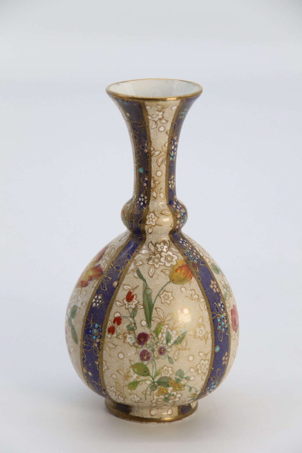 A pair of early Carlton Ware enamelled and gilt floral vases, circa 1900 View XVIII