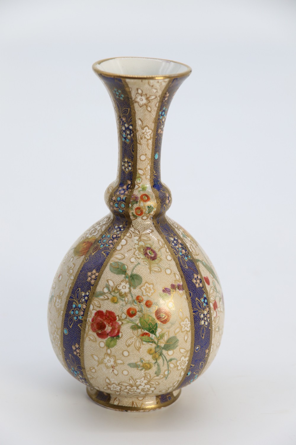 A pair of early Carlton Ware enamelled and gilt floral vases, circa 1900 View XIX