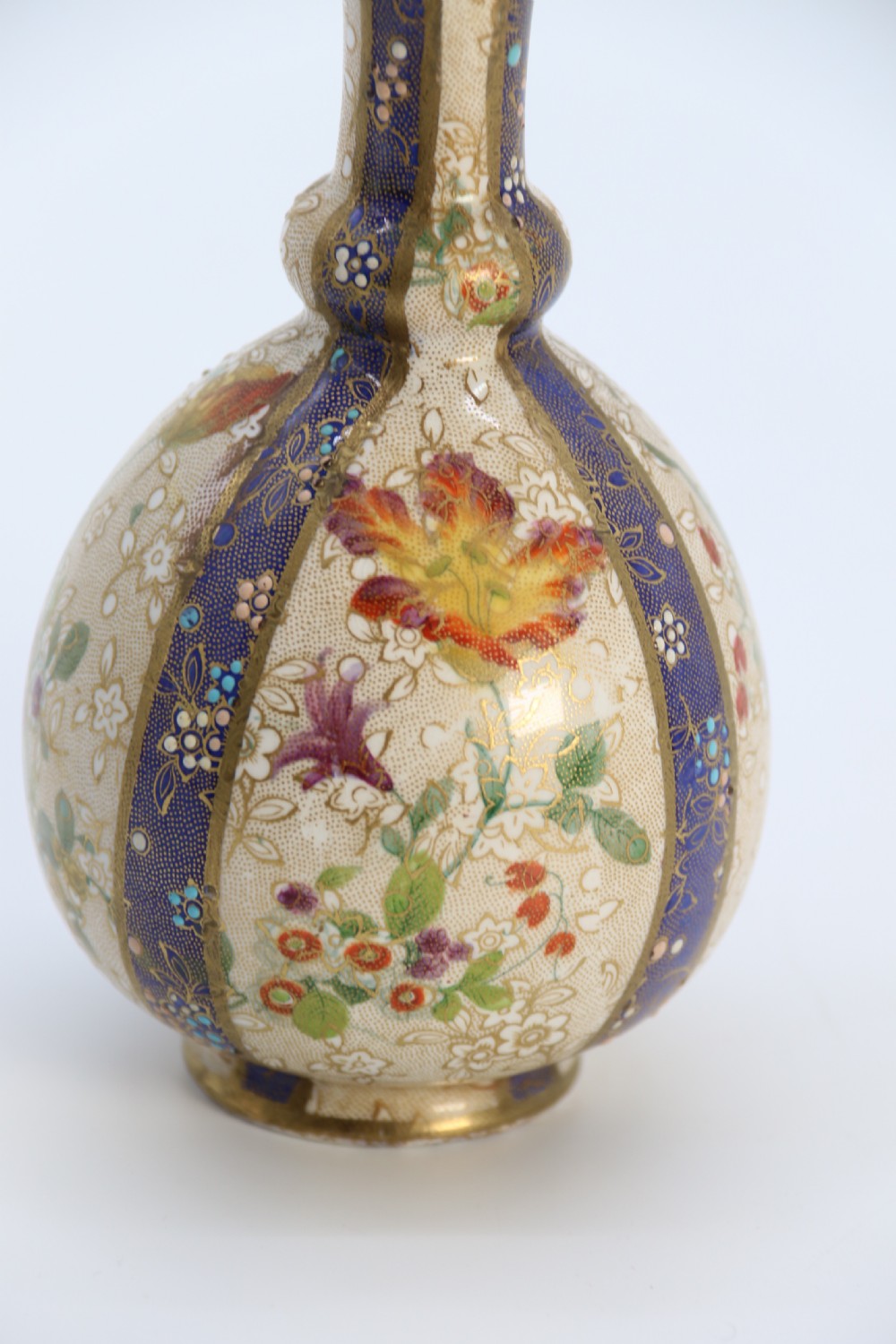 A pair of early Carlton Ware enamelled and gilt floral vases, circa 1900 View XXI