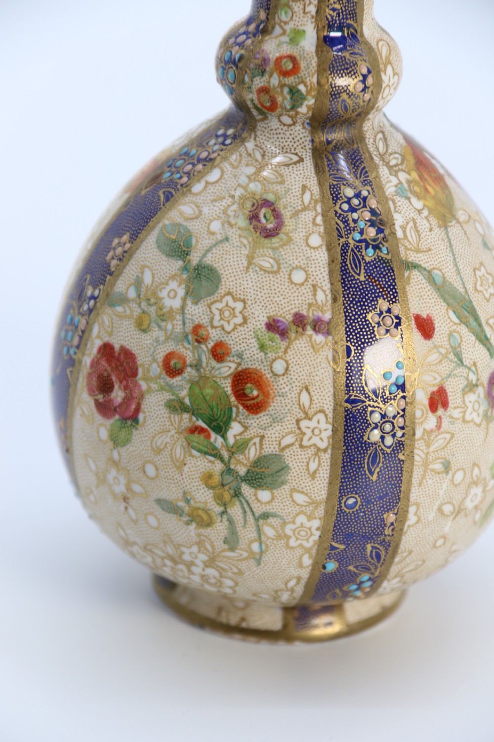 A pair of early Carlton Ware enamelled and gilt floral vases, circa 1900 View XXIII