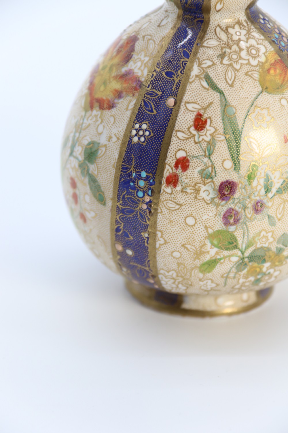 A pair of early Carlton Ware enamelled and gilt floral vases, circa 1900 View XXVII