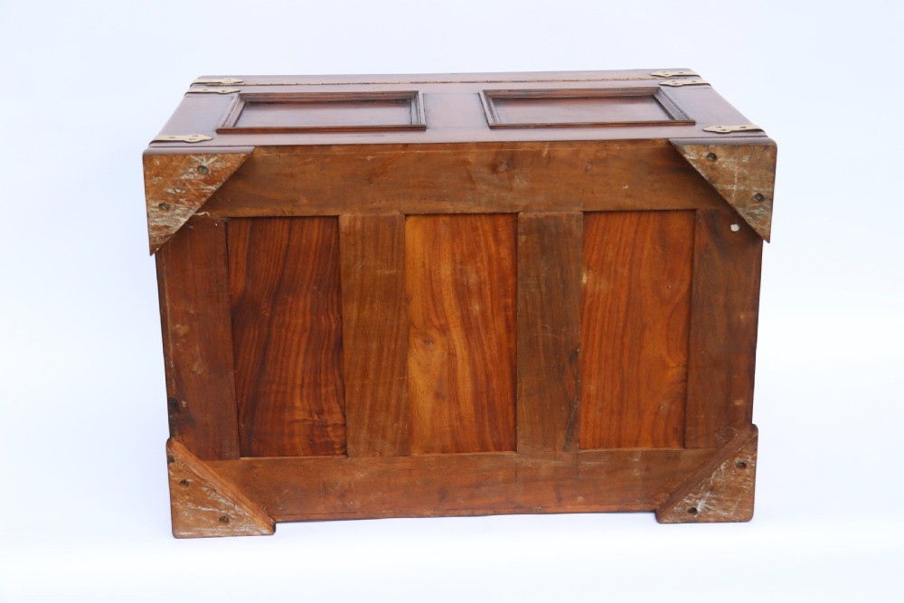 An Indian teak and brass inlaid marriage or dowry chest View VII