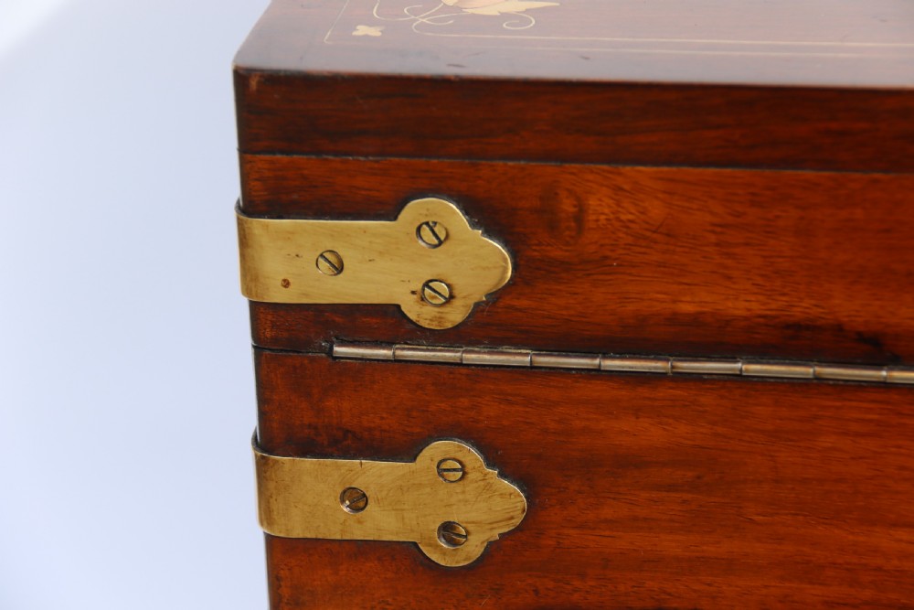An Indian teak and brass inlaid marriage or dowry chest View IX