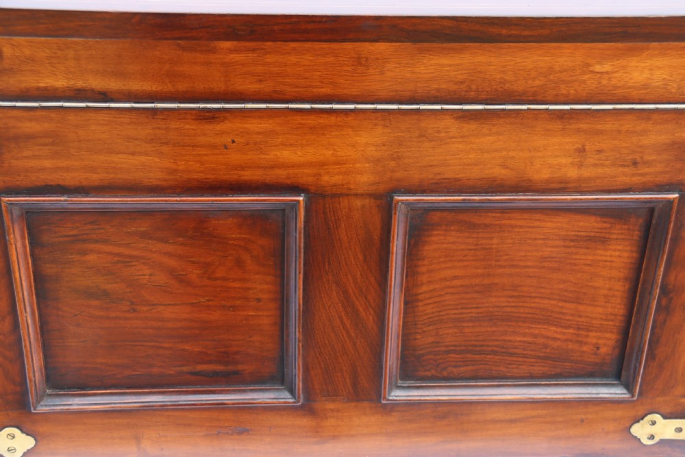 An Indian teak and brass inlaid marriage or dowry chest View XI
