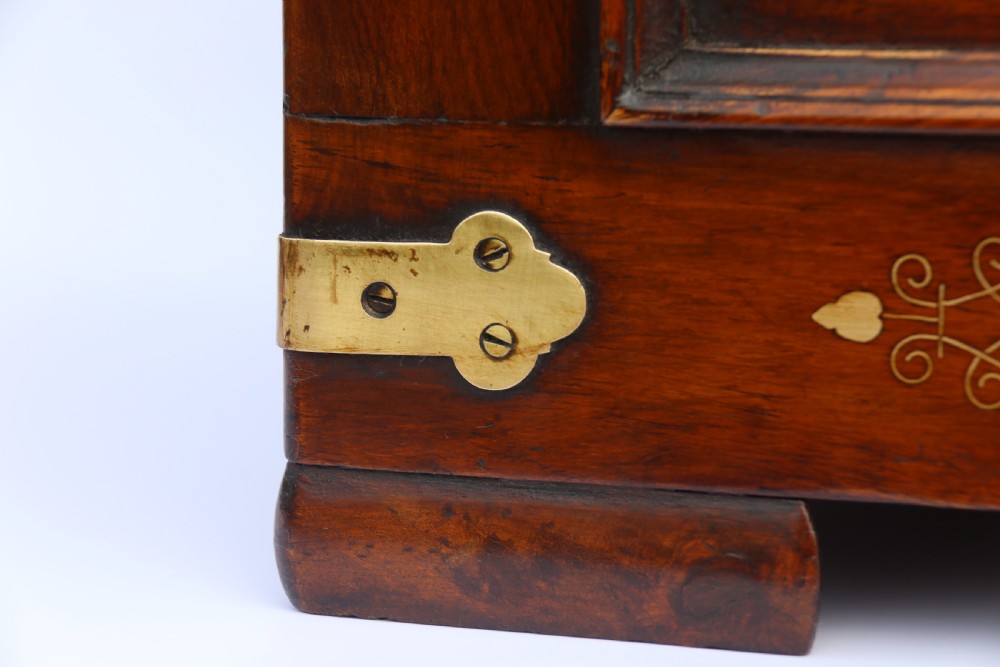 An Indian teak and brass inlaid marriage or dowry chest View XX